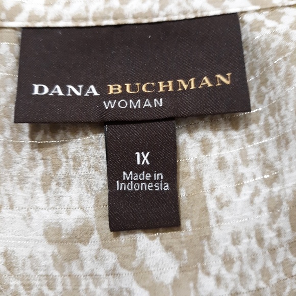 Dana Buchman tan snakeskin blouse with cami - Picture 3 of 6